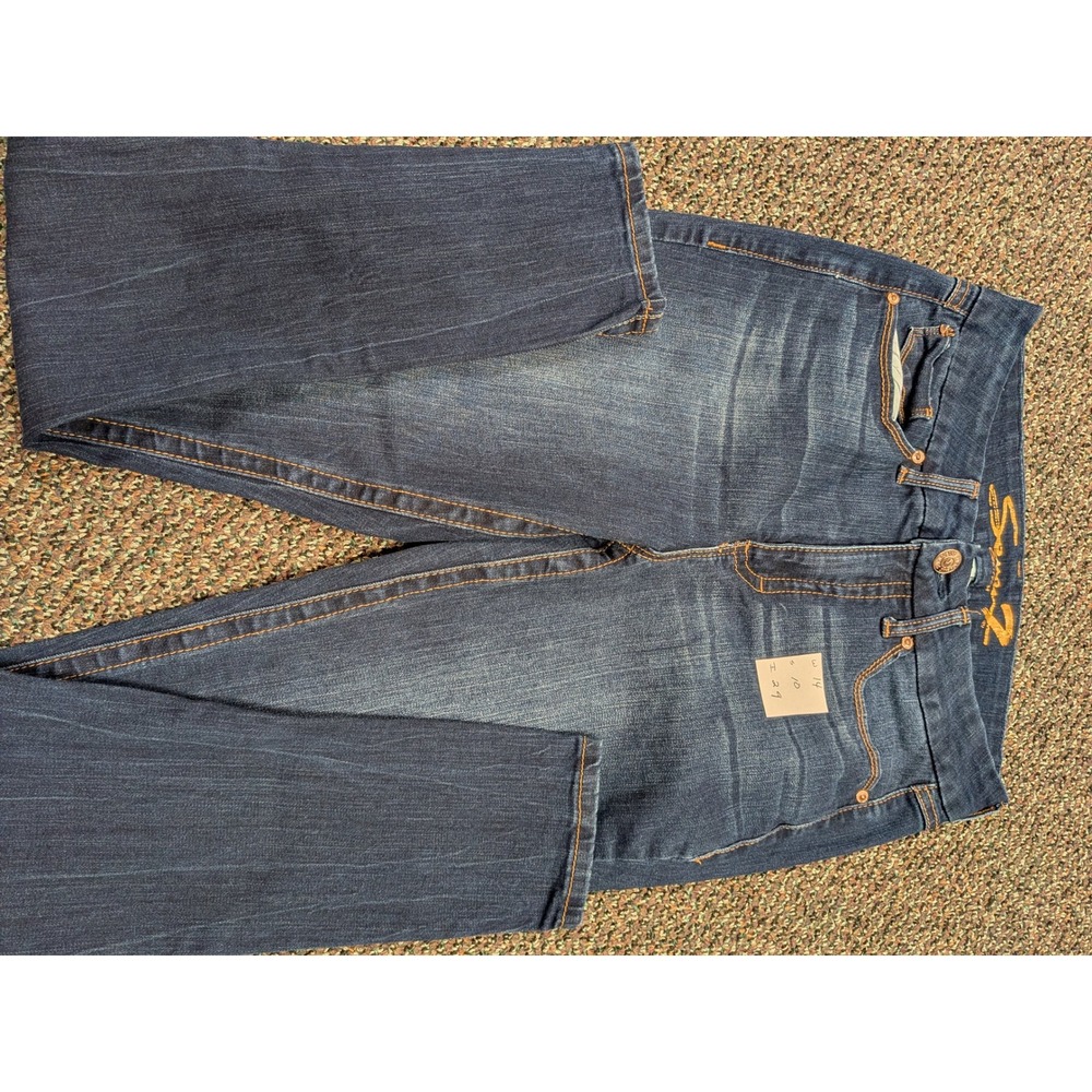 Seven7 Womens Skinny Jeans Dark Wash Stretch Denim Size 10 Mid Rise Indigo